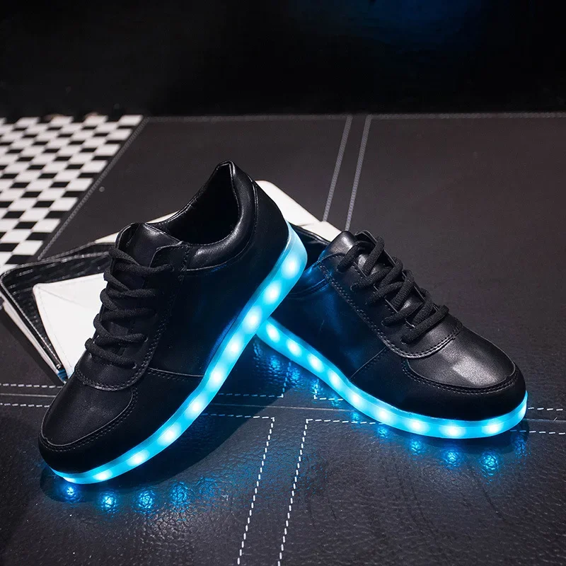 Comemore 2023 Adult Unisex Womens Mens Kid Luminous Sneakers Glowing USB Charge Boys LED Colorful Light-up Shoes Girls Footwear