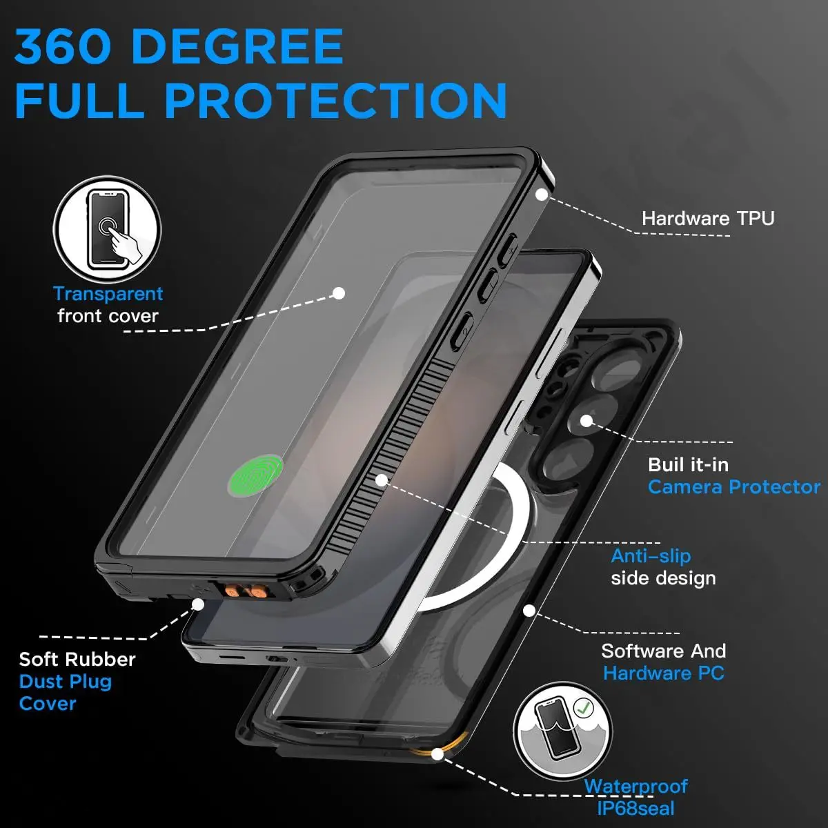 Enhanced Waterproof Metal Aluminum Phone Case with Luxury Design