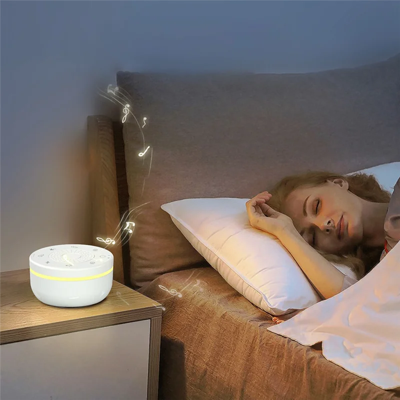 ABVH-Sleep White Noise Portable Sound Machine For Adults Kids Baby, With 30 Soothing Sounds,5 Color Night Light,3 Timer