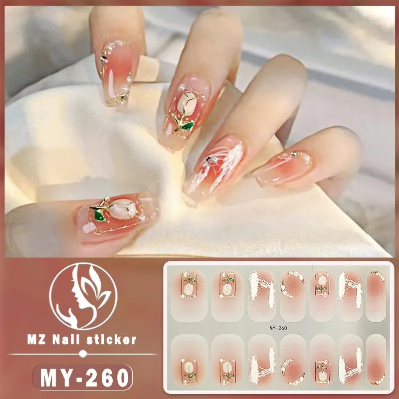 Waterproof 3D Rhinestone Nail Art Stickers - Sweet Self-Adhesive Manicure Decoration