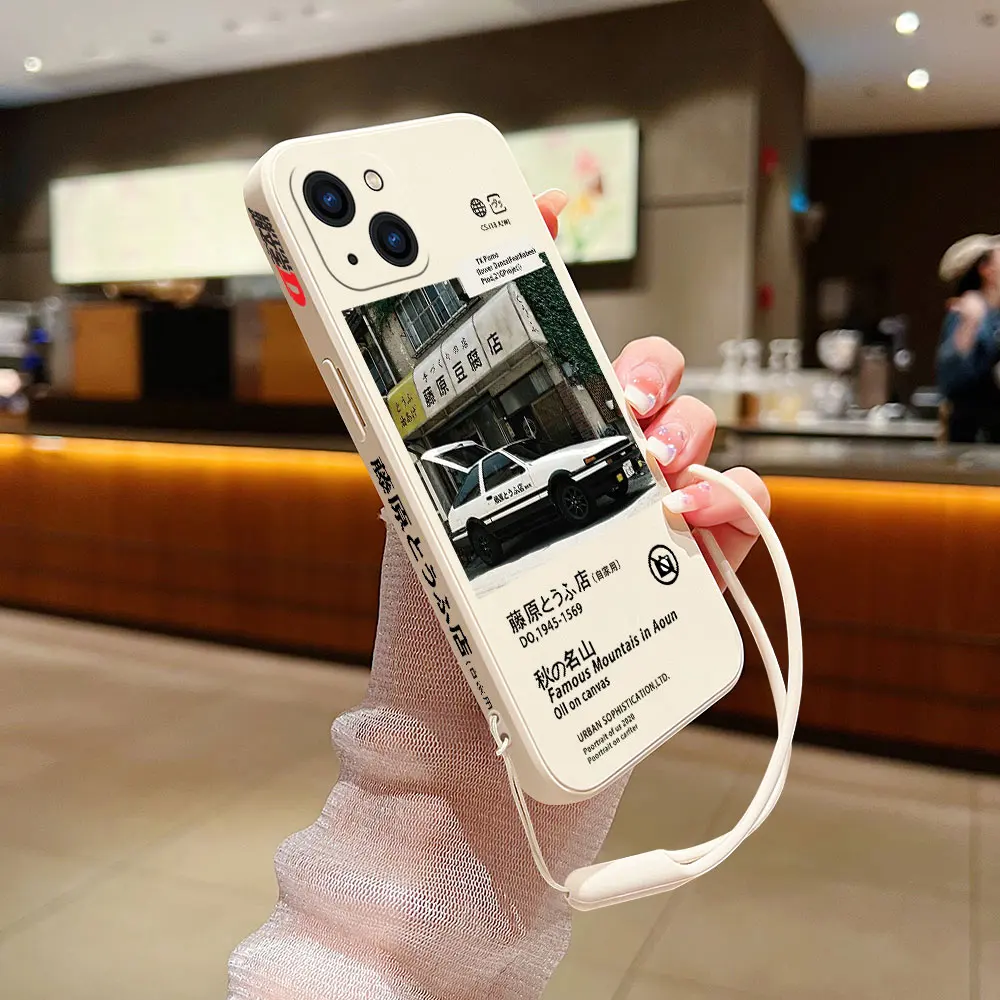 thumbnail image 1 of Funda de teléfono de Anime Initial D para Oneplus Nord 3 2 9R 9 8T 8 7 7T Pro 6 5G, cubierta de silicona líquida con correa de mano, 1 of 5