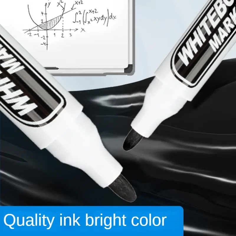 Erasable Whiteboard Markers Large Capacity Teaching Conference Markers Abrasion Resistant Tip Black for Office M&G 10pcs whiteboard pens