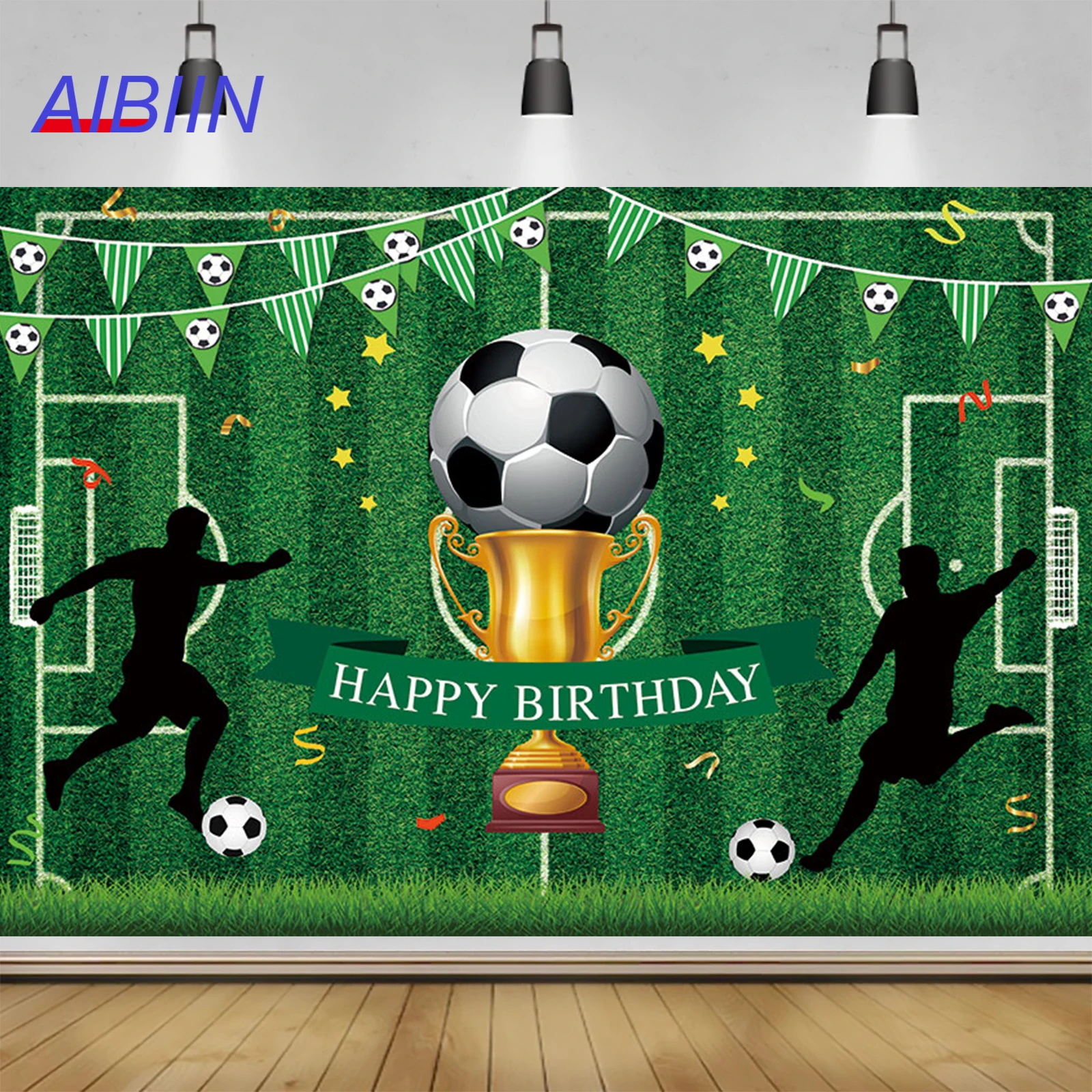 

Soccer Birthday Photography Background Boy Green Grass Football Field Sports Backdrop Party Decor Cake Smash Photo Booth Props
