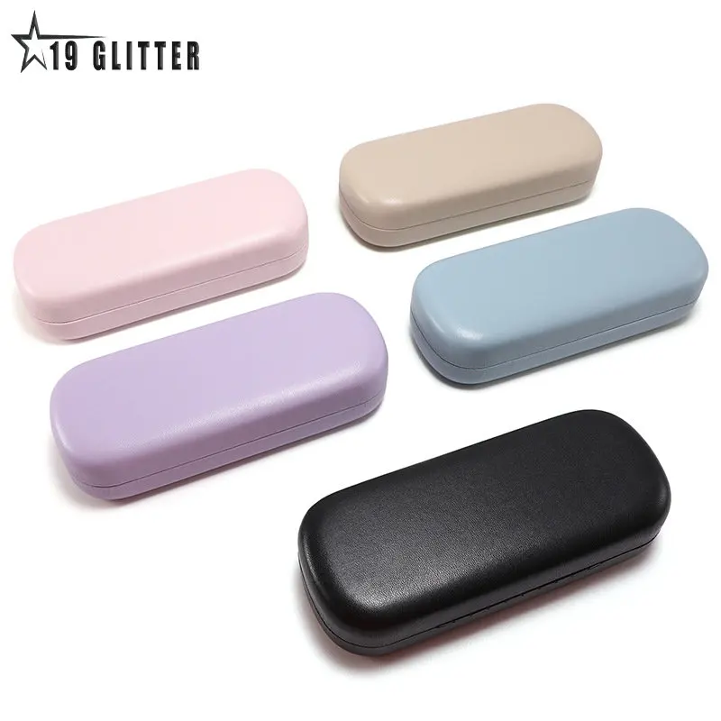 

PU Anti-stress Leather Glasses Iron Case Stylish Anti-stress Leather Glasses Case Student Portable Glasses Eyewear Storage Box