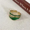Vintage White Enamel Metal Irregular Shape Geometric Open Adjustable Ring for Women Girl Fashion Jewelry Birthday Gifts 4