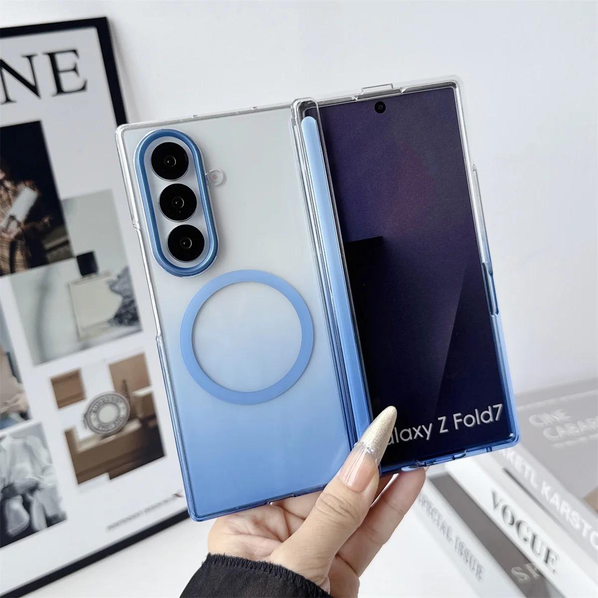 Clear Shockproof Magnetic Phone Case with Wireless Charging