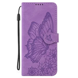 3D Butterfly Leather Flip Wallet Case - Elegant and Durable Protection for Redmi 12 4G (5G) (PURPLE)