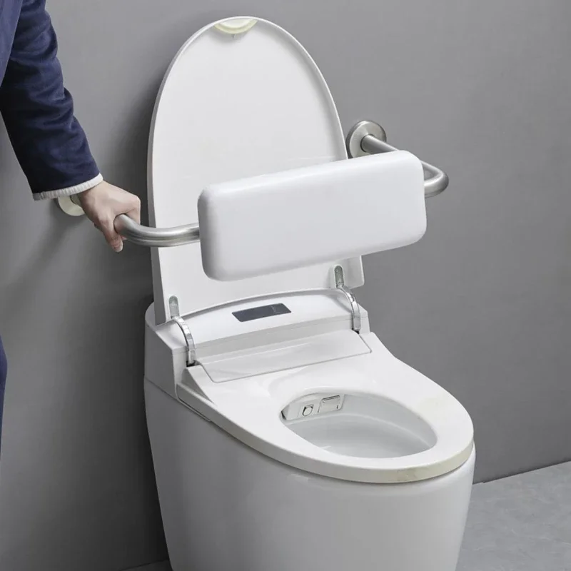 Bathroom Toilet Safety Rail Stands Up Assist Elderly Armrest Thicken Pedestal Pan Backrest 304 Stainless Steel Backrest Armrest