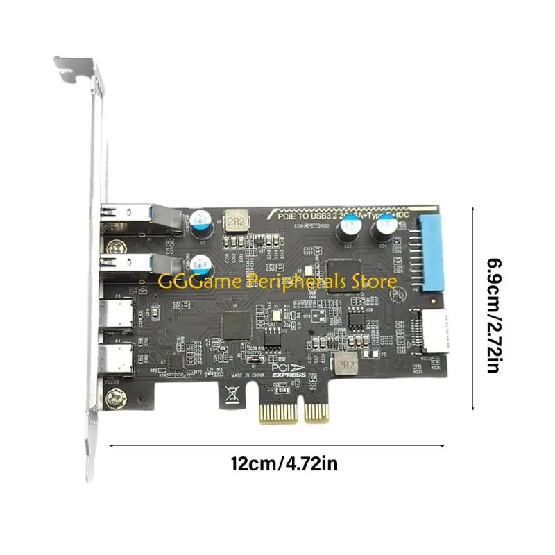 이중 USB 3.2 Gen1 Type C 포트 및 5Gbps 데이터 전송을 제공하는 U55B 효율적인 PCIe 카드