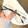 Retro Round Progressive Multifocus Reading Glasses Metal Frame Far Sight Glasses High Definition Anti-blue Presbyopia Glasses 3