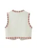 Zevity Women National Style Sleeveless Position Floral Embroidery Short Vest Jacket Ladies Casual Crop WaistCoat Tops CT4110 4