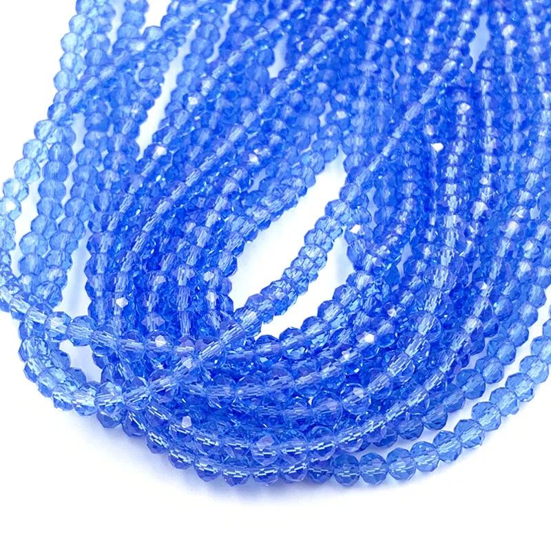Vibrant Blue-Green Crystal Beads for Jewelry Crafting – Rondelle Faceted Glass Spacer Beads for DIY Bracelets