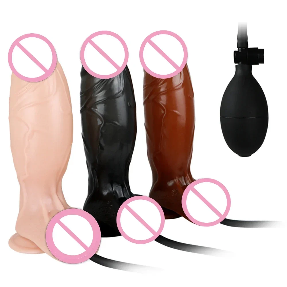Inflatable Adjustable Size New Realistic Dildos Erotic Dildo Artificial Penis G-spot Large Anal Plug Female Masturbation Sex Toy sex toys