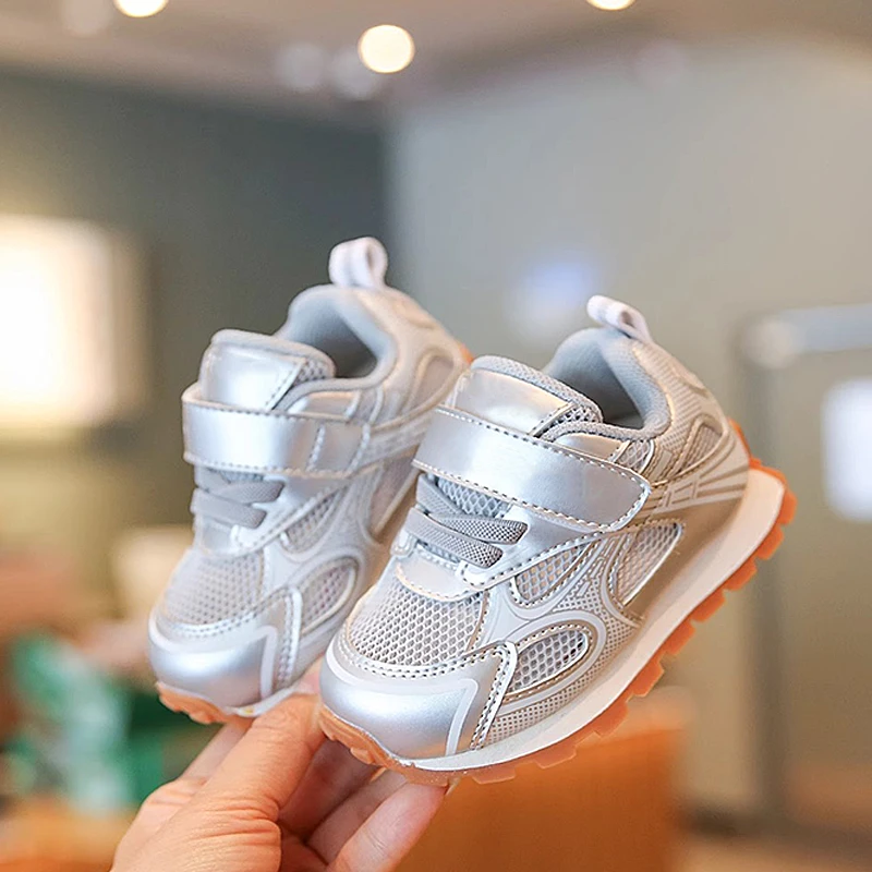 Baby Kids Summer Mesh Sneakers Boys Girls Brand Design Silver Sport Shoes Toddler Child Breathable Casual Soft  Tennis Zapatos