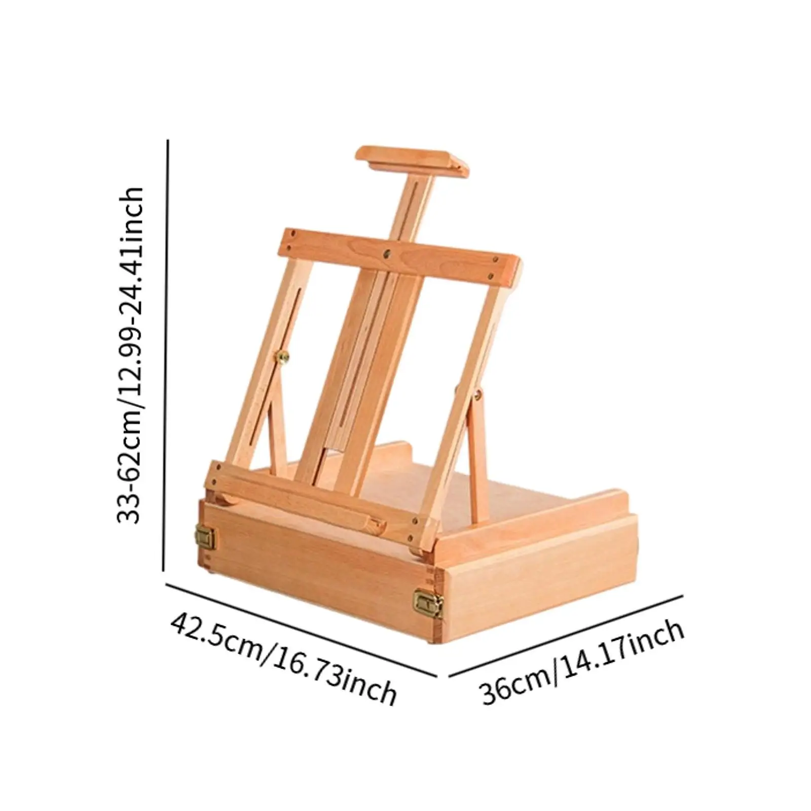 Tabletop Easel with Double Drawers Tabletop Art Supplies Wooden Portable Sketchbox for Calssroom Desk Desktop Painting Artist