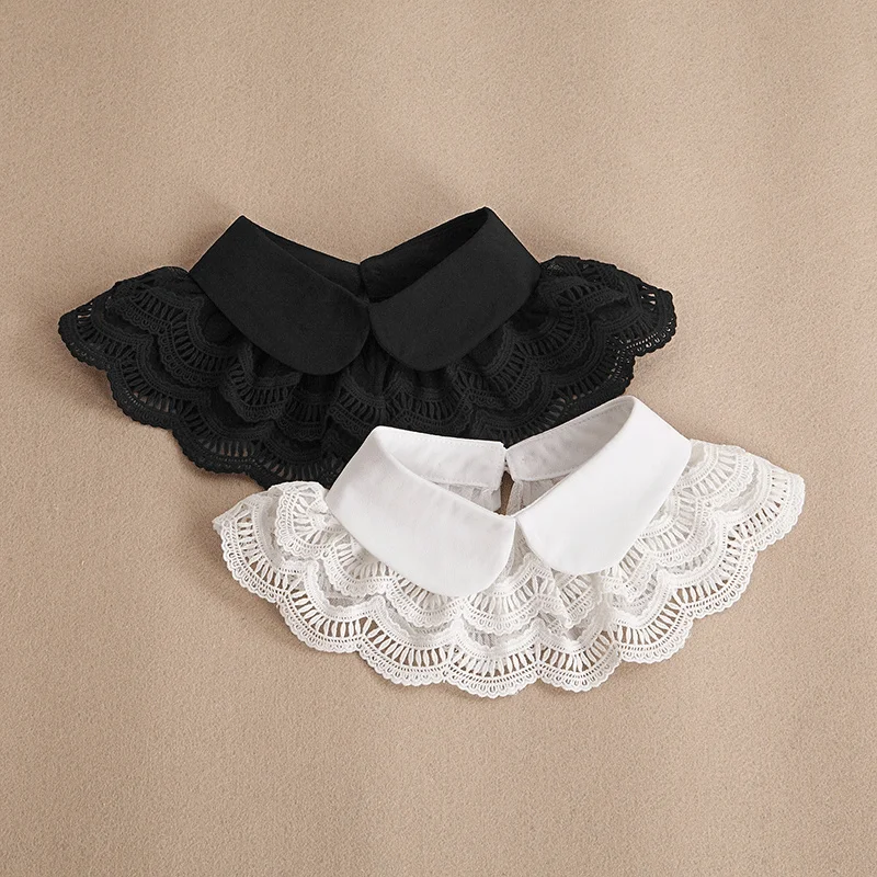 

Autumn Winter Shawl Lace St Collar False Women Versatile Wooden Ear Edge