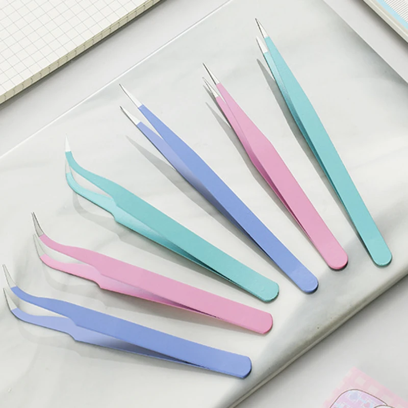 Nail Art Decor Eyelashes Tweezers Macaron Tweezer Scrapbook Sticker Tape Picking DIY Junk Journal Album Stainless Clip DIY Tool 5
