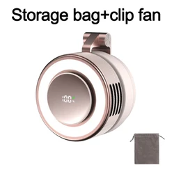 Compact Bladeless USB Rechargeable Fan with Magnetic Lamp and Rotating Clip (Style A - 04)