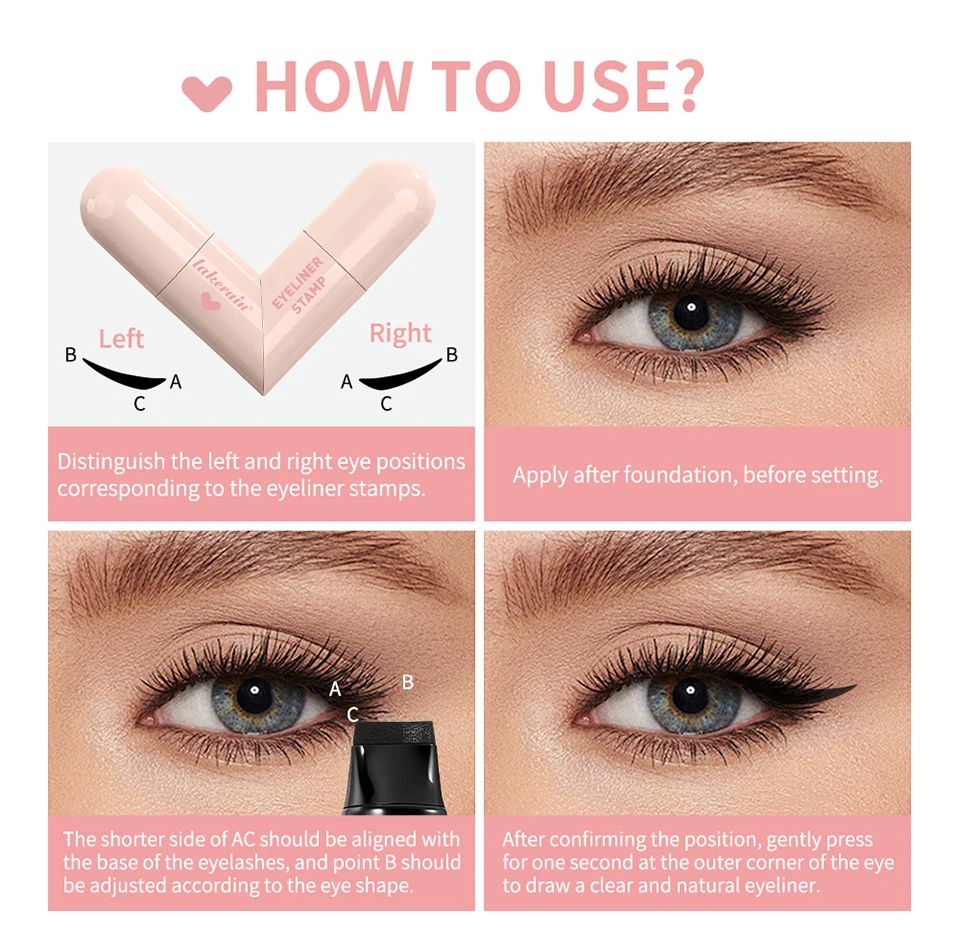 Lakerain Eyeliner Stamp Waterproof Fast Drying Precise Tip Liner_voghion.com