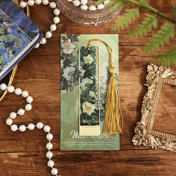 Elegant Floral Metal Bookmark - Sunflower, Iris, Rose Design Gift (Wild Rose)