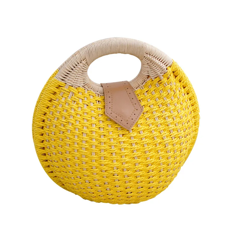 Holiday Shell Shape Straw Bag Coin Purse Designer Handmade Rattan Woven Small Tote Woven Female Fashion Beach Bag Crossbody Bags