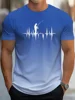 New Men's Casual Gradient Fishing Pattern 3D Print Short Sleeve T-shirt Summer Breathable Sports Outdoor Fishing Enthusiasts Top 1