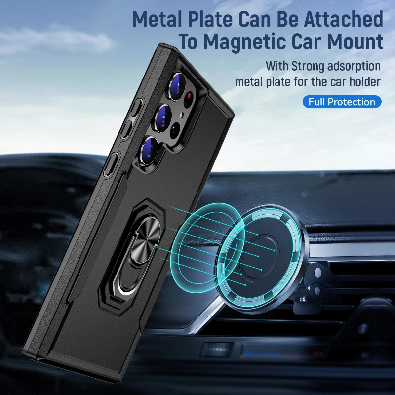 360° Rotating Metal Car Holder Armor Phone Case