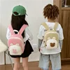 Korean Canvas Kids Backpack Kawaii Children's Handbags for Girl Kindergarten Boy Schoolbag Cartoon Bear Bunny Toddler Bag 1