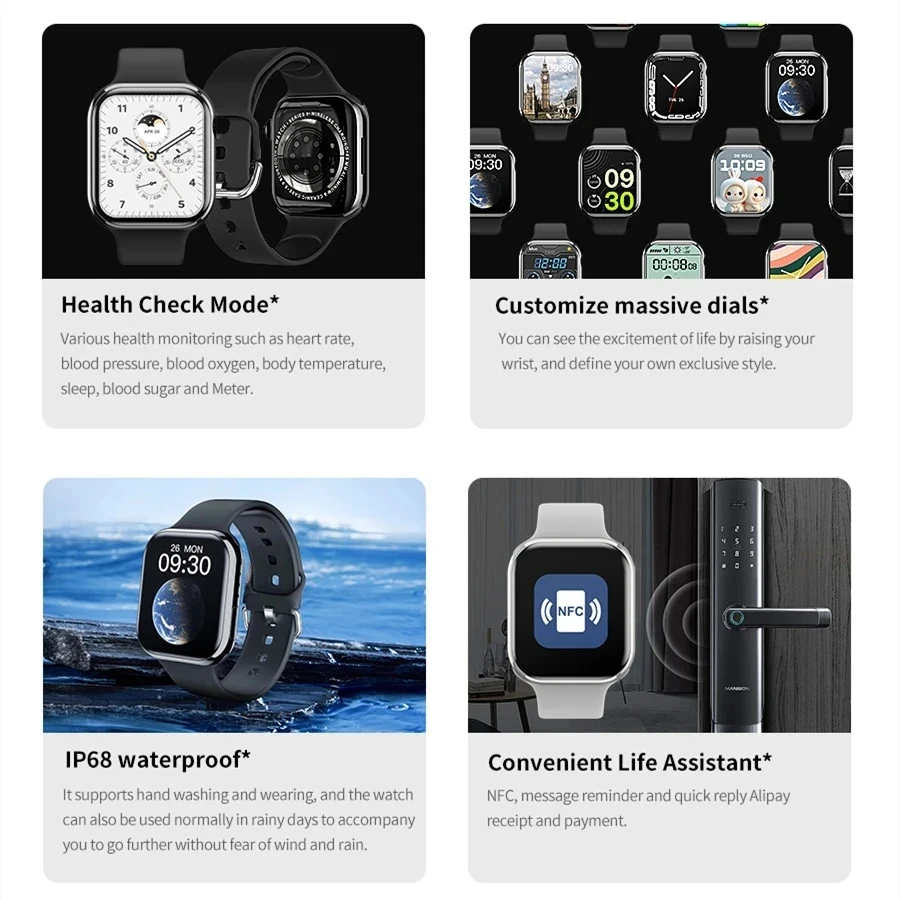 2024 Smart Watch 9 Mini Men Ultra Series 9 NFC Always On Display Heart Rate BT Call Waterproof Women Smartwatch For Android IOS 3