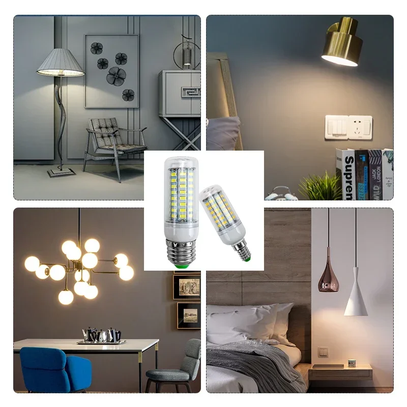 LED 램프 E27 E14 Lampada SMD 5730 220V 옥수수 전구 24 36 48 56 69 72 LED 샹들리에 촛불 Led 빛 Bombilla 홈 장식