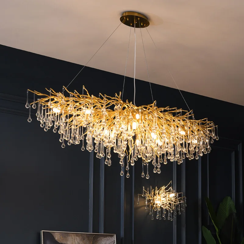 

Modern Luxury LED Crystal Chandelier Lighting Decoration Villa Glossy Chandelier Suitable For Living Room Hotel Lobby Restaurant