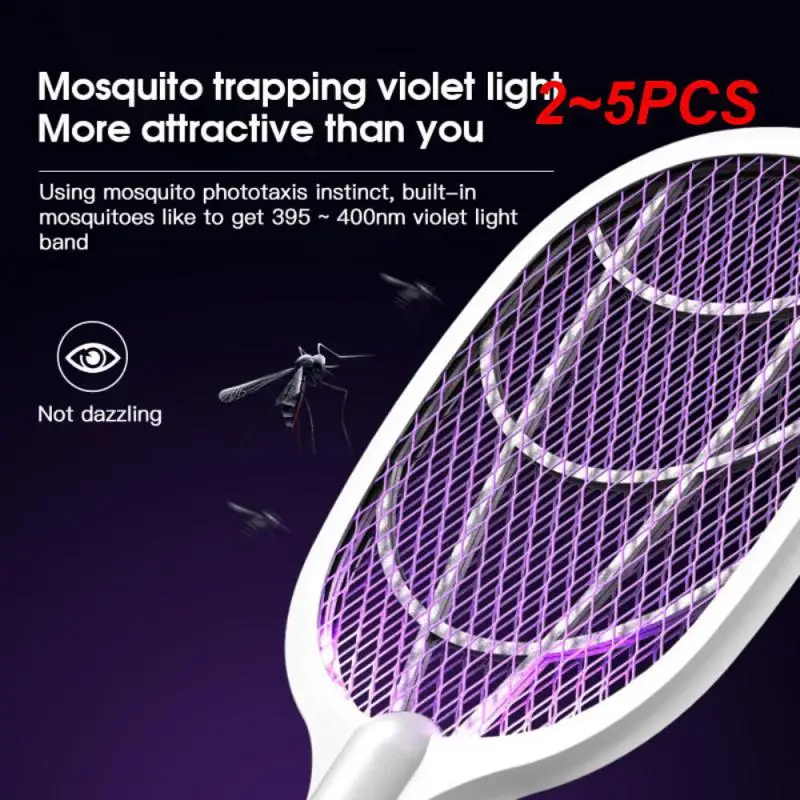 

2~5PCS New Mosquito Killer Light Electric Mosquito Swatter Two-in-One USB Lithium Battery Base Charging Fly Swatter Mosquito