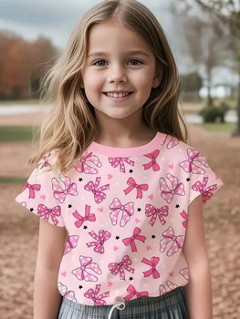 Girl Clothes Summer Cartoon Fruit Print Children's Clothing Kid Art Dood Short Sleeve T Shirt Causal Rabbit Graphic Children Top