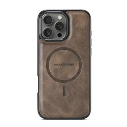 Premium Retro - Leather MagSafe Magnetic Wireless Charging Phone Case - iPhone 12 (Coffee)