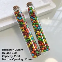Small Glass Test tube 48 pcs/lot 11*22*120mm 35ml Glass Bottles With Cork Crafts Tiny stash Jars wishing Glass Jar Bottle 1