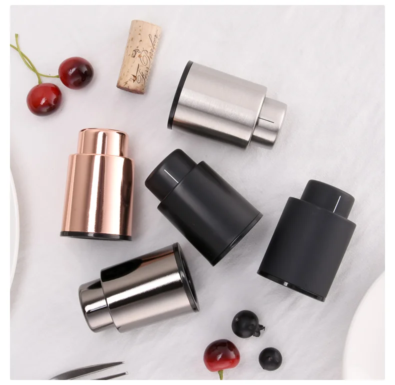 Weins topfen Vakuum halten Frische Champagner Stopper Rotwein Stopper Edelstahl Weinflaschen verschluss auslaufs ichere Versiegelung. – Detail 6
