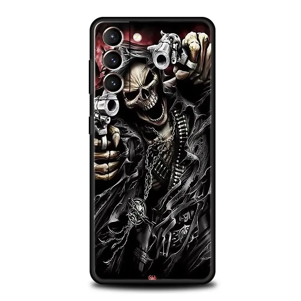 Grim Reaper Skull Skeleton Soft Black Phone Case