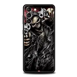 Grim Reaper Skull Skeleton Soft Black Phone Case - S21 FE 5G (A1)
