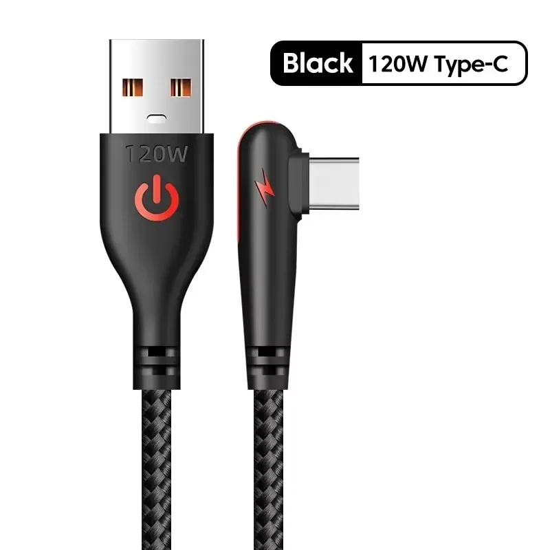 ตัวเลือกสินค้า สายชาร์จ USB-C 90 องศา ชาร์จเร็ว ใช้ได้กับมือถือหลายรุ่น