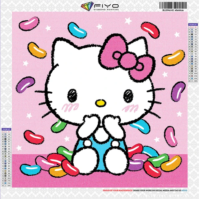 5D Diamond Painting Hello Kitty on a Cloud Kit