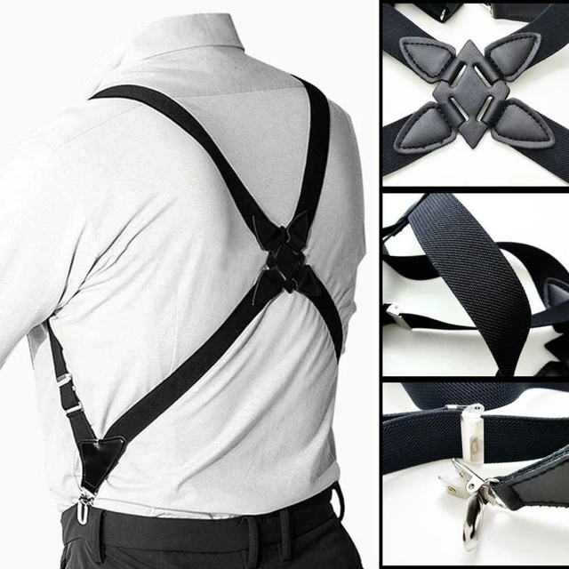 Suspenders  Braces - Back Suspenders Clip 2 Elastic Braces Adjustable  Strap Belt Men - Aliexpress