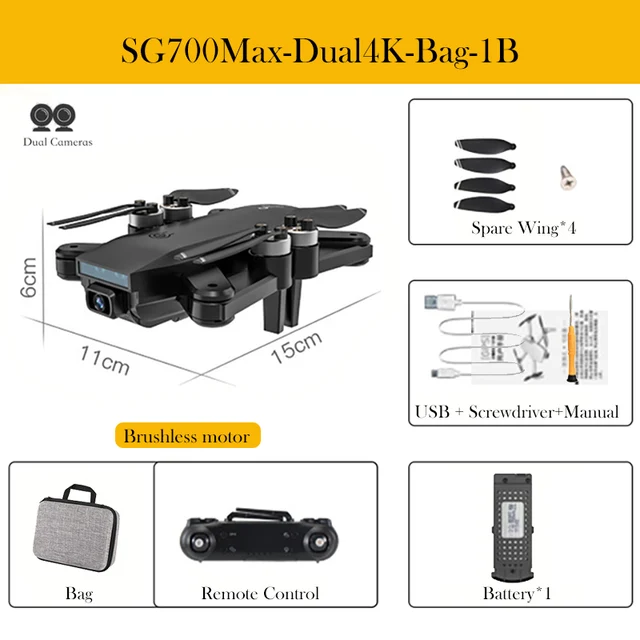 2022 New GPS Drone  4K HD Professional Dual Camera 5G WIFI FPV Anti-shake Gimbal Brushless Motor Foldable Quadcopter 195g Toys