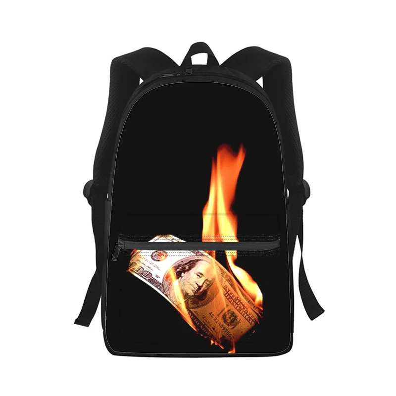 USD dollar money Men Women Backpack 3D Print Fashion Student School Bag Laptop Backpack Kids Travel Shoulder Bag