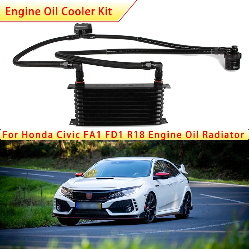 

Battle Bee Engine Oil Cooler Kit For Honda Civic FA1 FD1 R18 Engine Radiator Oil Filter Sandwich Plate Adapter Cooling System