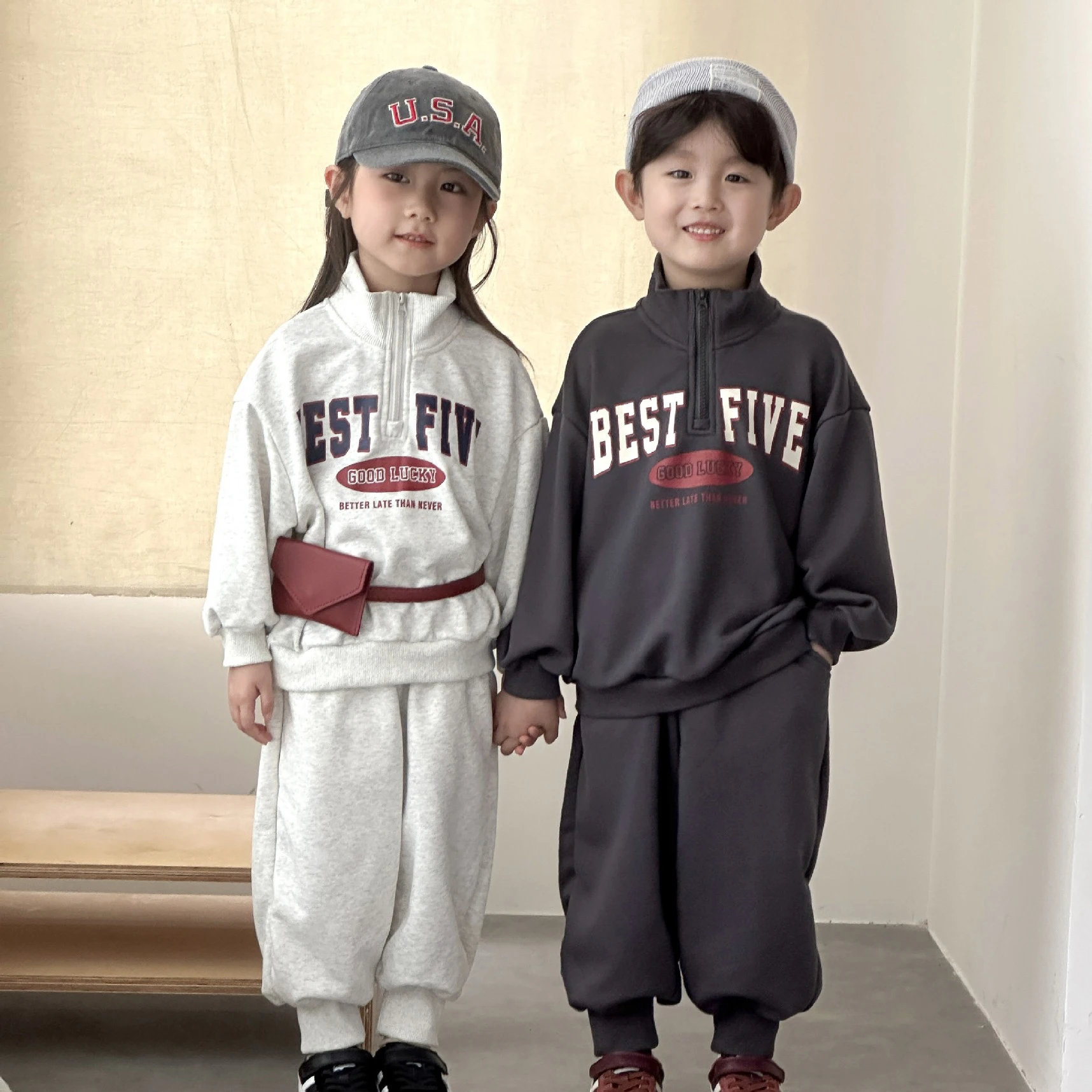 Autumn Kids Letter Print Hoodie and Pants Set