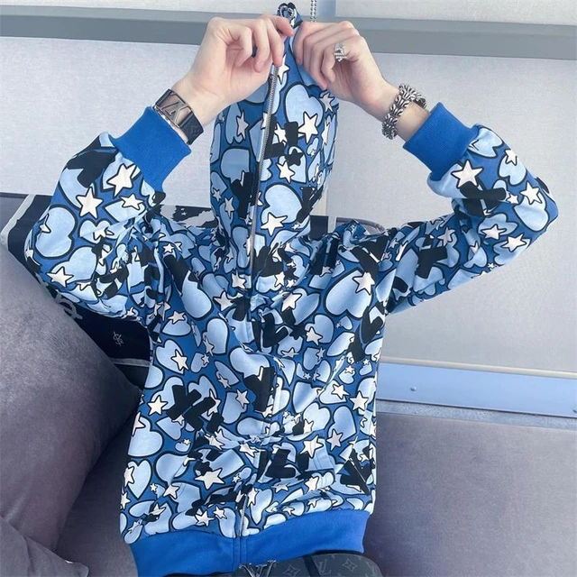 Zip Up Hoodie Man Star Graphic Print Hip Hop Streetwear Women's Sweatshirt  Gothic Harajuku Grunge Y2k Full Hoodie Men Jacket Ins - Hoodies u0026  Sweatshirts - AliExpress