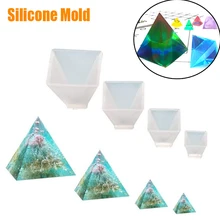 

1 pcs 20mm 30mm 40mm 50mm 60mm Cubic Pyramid Pyramid Silicone Mold For DIY Crystal UV Epoxy Home Decoration Tools for Resin