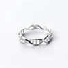 Sole Memory Creative Weaving Hollow DNA Chain Silver Color Resizable Opening Ring For Women Luxury Jewelry SRI516 1