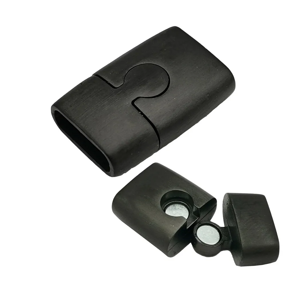 

1 Piece 316 Stainless Steel Magnetic Clasps for Bracelet Making 10mmx3mm Inner Brushed Steel Leather Band Glue In