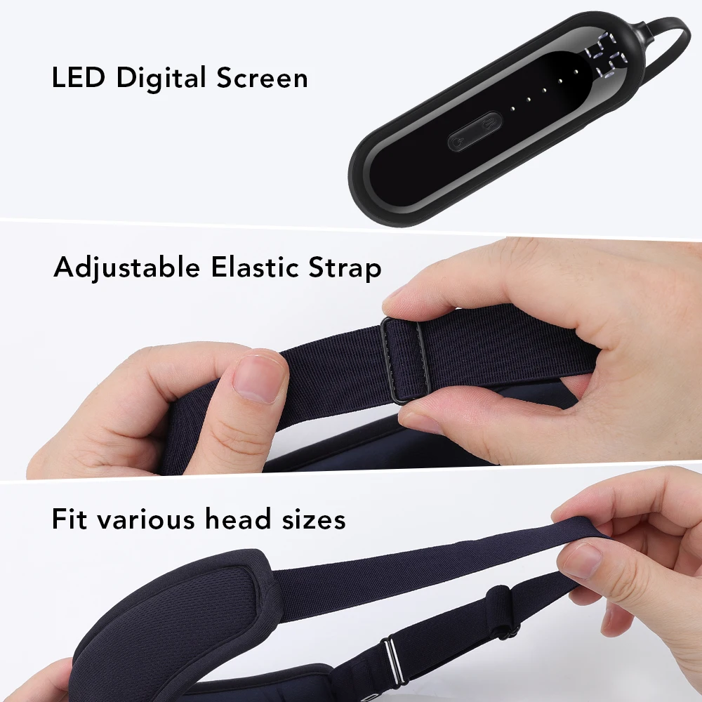 Electric Vibration Eye Massager Heated Eye Mask Wireless Relieve Eye Strain Dark
